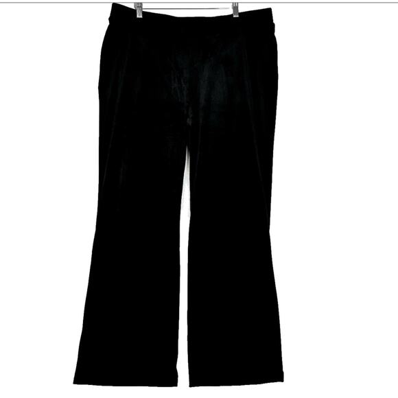 NWT Juicy Couture Black Velour Track Pants Bling Logo Womens Plus 2X - Picture 3 of 5